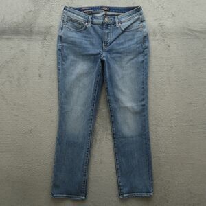 NYDJ Jeans Women's Size 8P Blue Mid-Rise Sheri Slim Straight Denim 27" Inseam